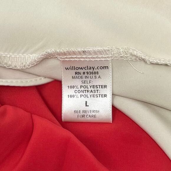 Willow & Clay Red Ivory Colorblock Dress Women’s L High-Low Hem - Picture 6 of 10